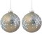 Northlight Mirrored Snowflakes Christmas Glass Ball Ornaments - 4"- Pale Gold - Set of 2